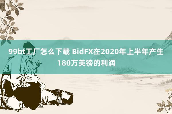 99bt工厂怎么下载 BidFX在2020年上半年产生180万英镑的利润