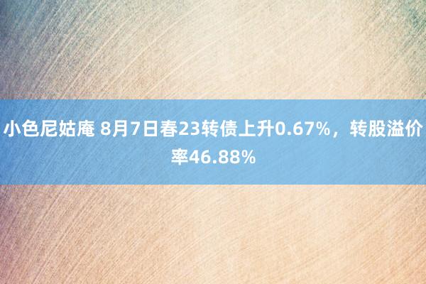 小色尼姑庵 8月7日春23转债上升0.67%，转股溢价率46.88%