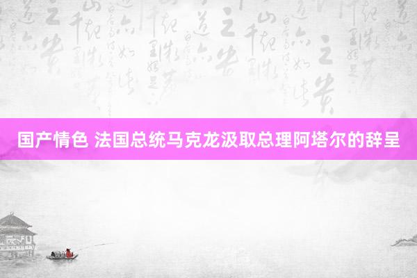 国产情色 法国总统马克龙汲取总理阿塔尔的辞呈