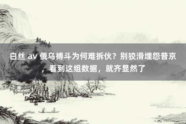 白丝 av 俄乌搏斗为何难拆伙？别狡滑埋怨普京，看到这组数据，就齐显然了