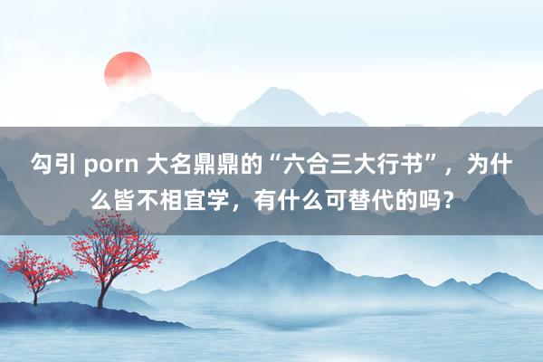 勾引 porn 大名鼎鼎的“六合三大行书”，为什么皆不相宜学，有什么可替代的吗？