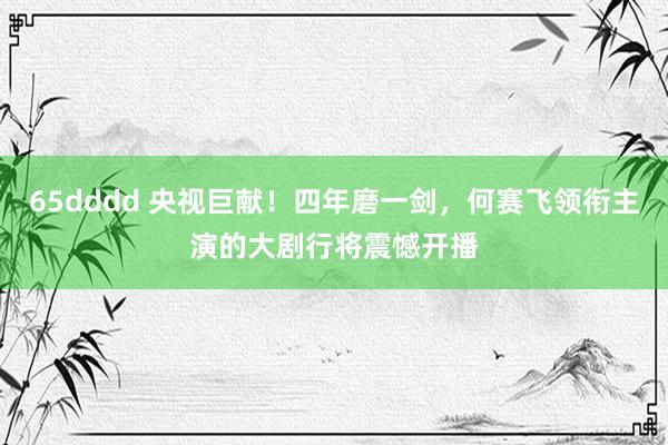 65dddd 央视巨献！四年磨一剑，何赛飞领衔主演的大剧行将震憾开播