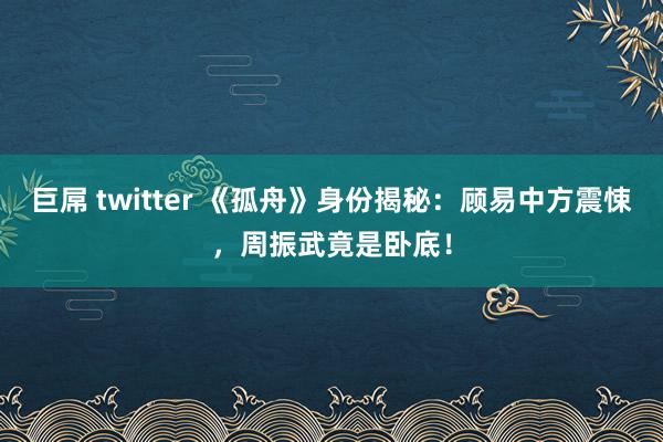 巨屌 twitter 《孤舟》身份揭秘：顾易中方震悚，周振武竟是卧底！